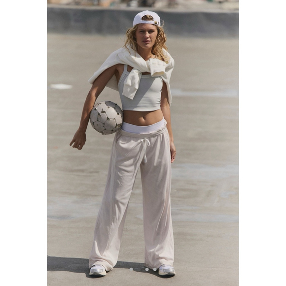 NWT Free People Overtime Mesh Pants Tofu Size Small - Picture 2 of 6